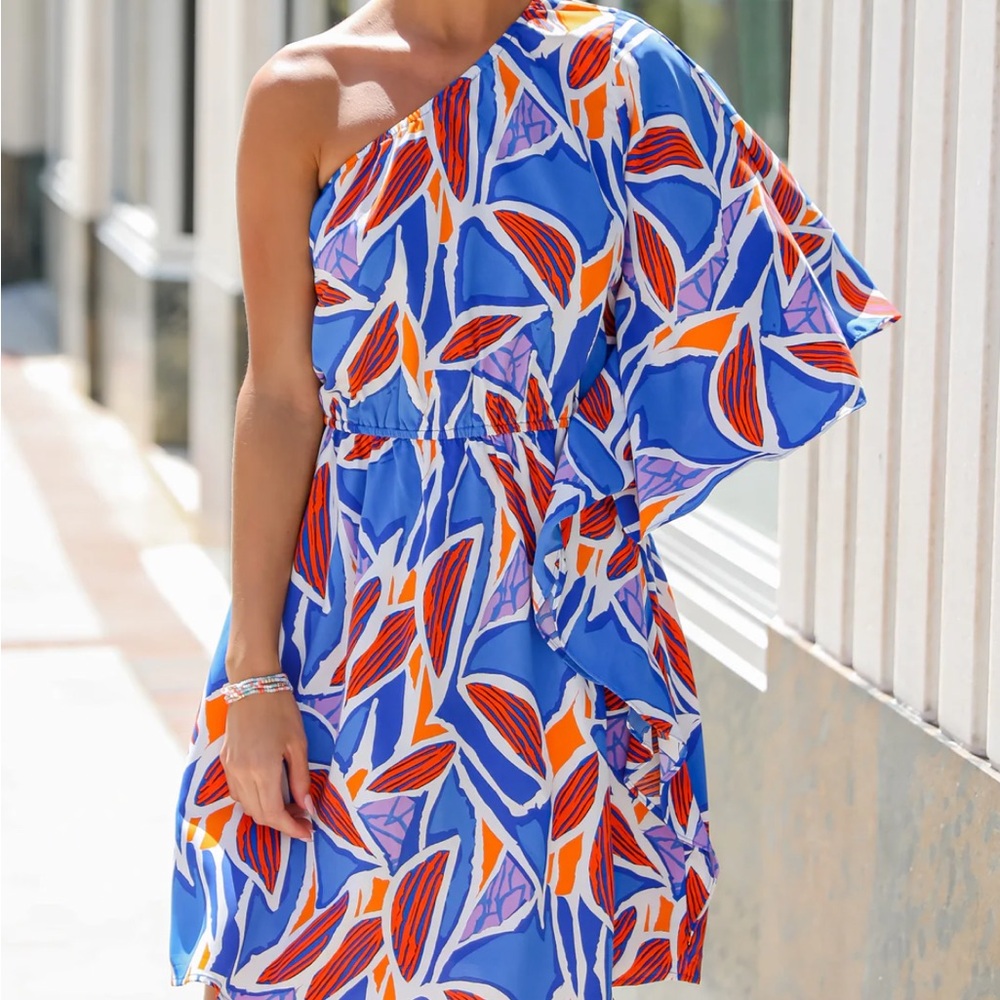 Vibrant One-Shoulder Dress